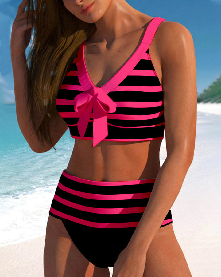 Martina™ | Bikini s vysokým pasem a pruhy