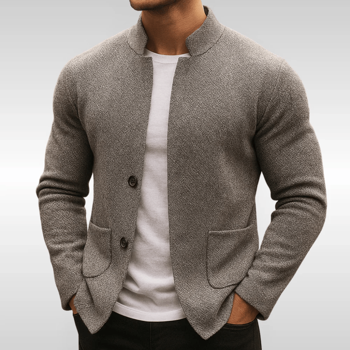 Jakub – Pletená vesta s mandarínským límcem pro moderní eleganci