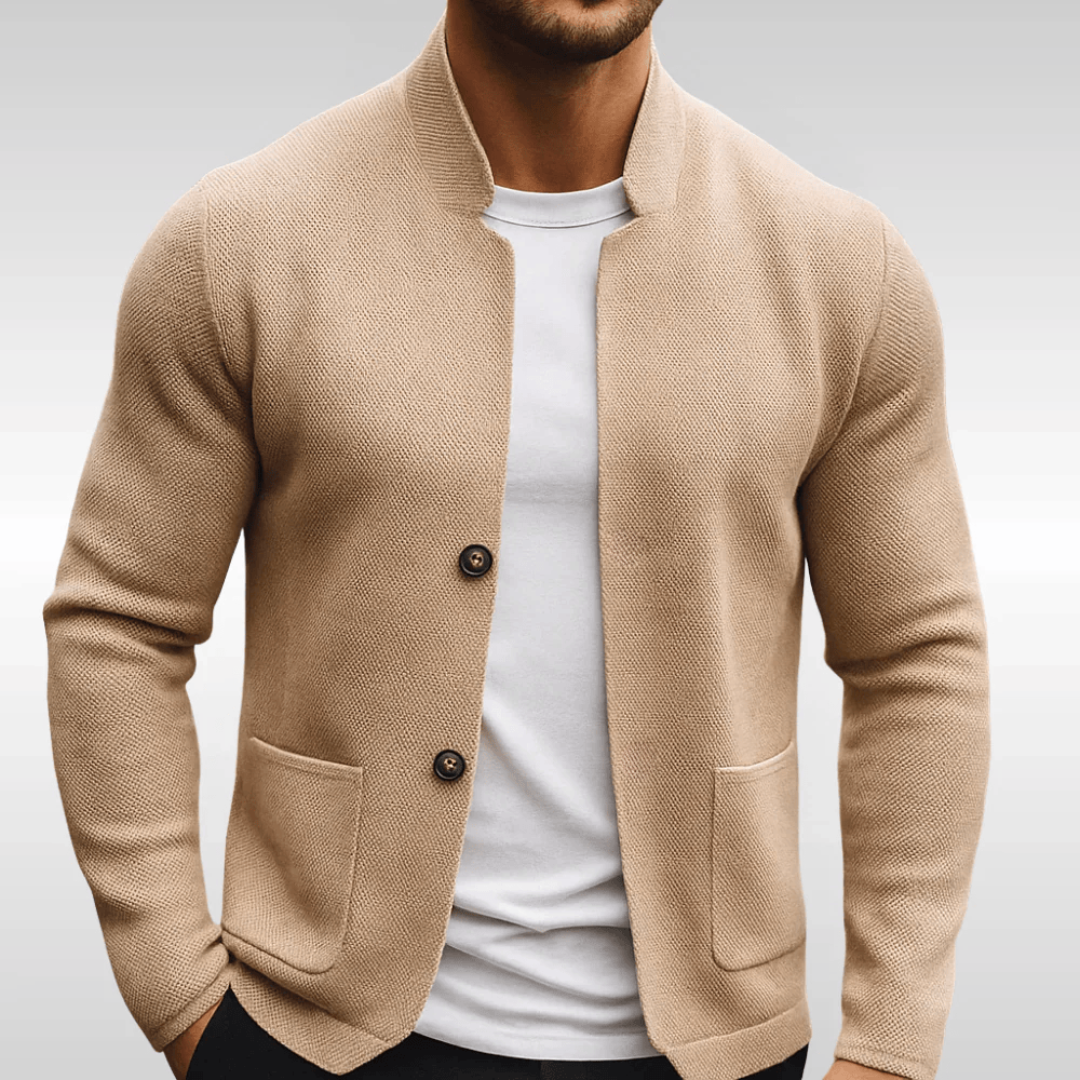 Jakub – Pletená vesta s mandarínským límcem pro moderní eleganci