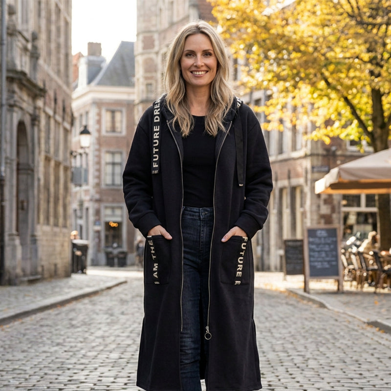 Adéla | Fleecový oversize kabát s kapucí