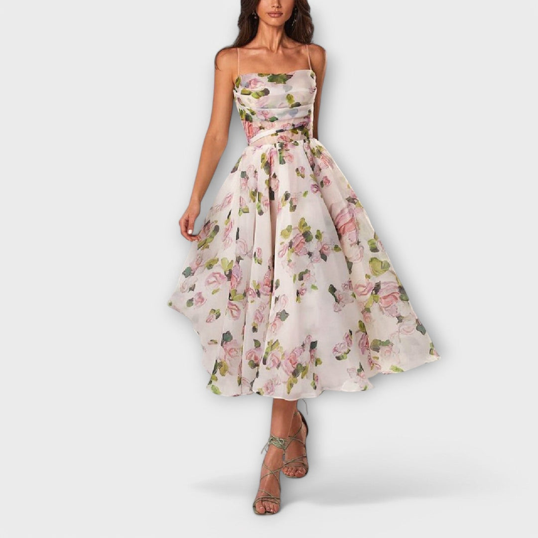 Elegantní midi šaty z chiffon