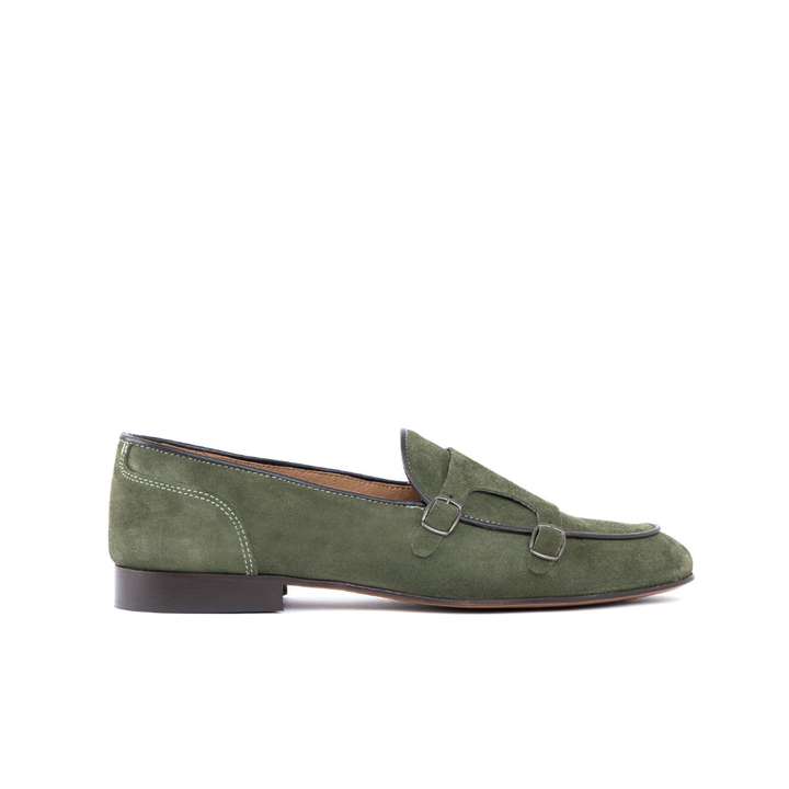 Mocasín Monk lux pro muže z nubuku s koženou podrážkou