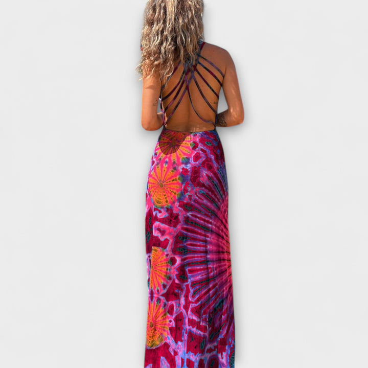 Ronja - La Bamba Maxi šaty s tie-dye potiskem