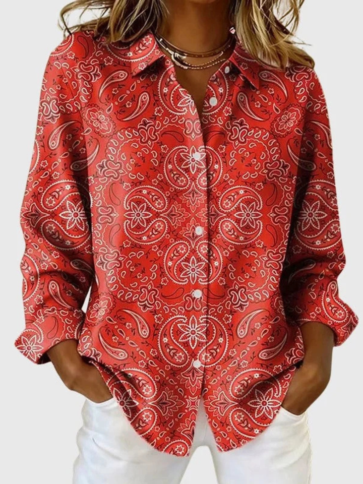 Veronika - Halenka na knoflíky s paisley vzorem