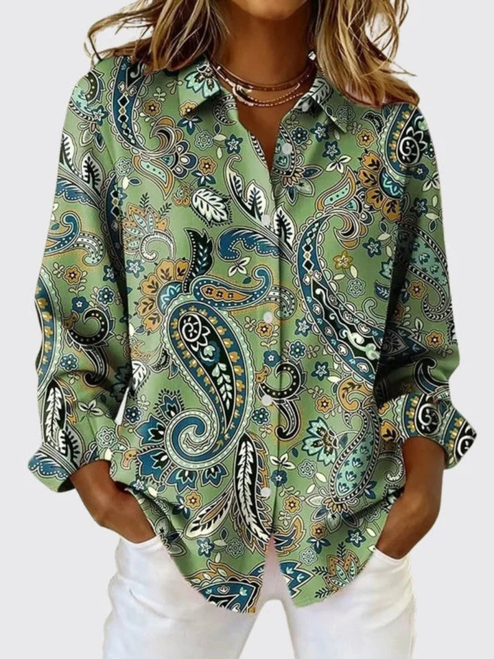 Veronika - Halenka na knoflíky s paisley vzorem