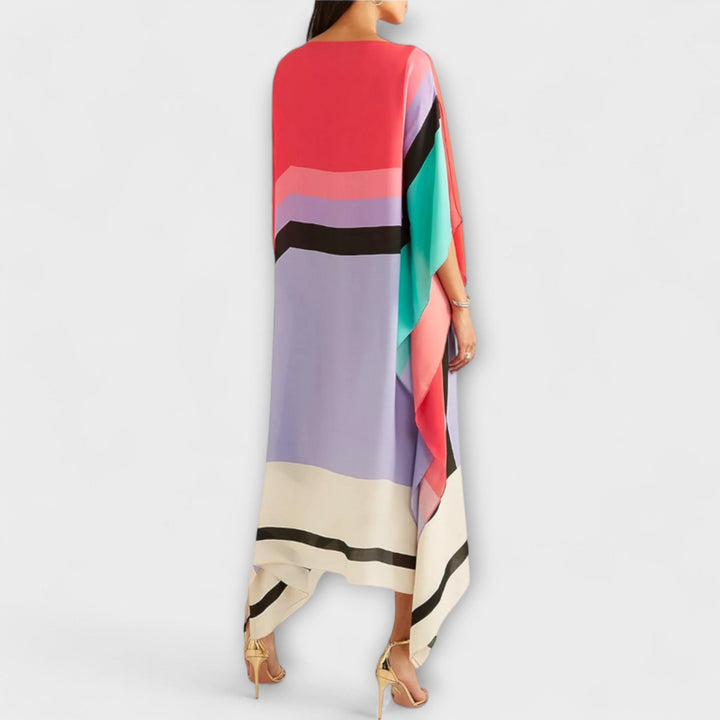 Elenora - geometrický kaftan volného střihu