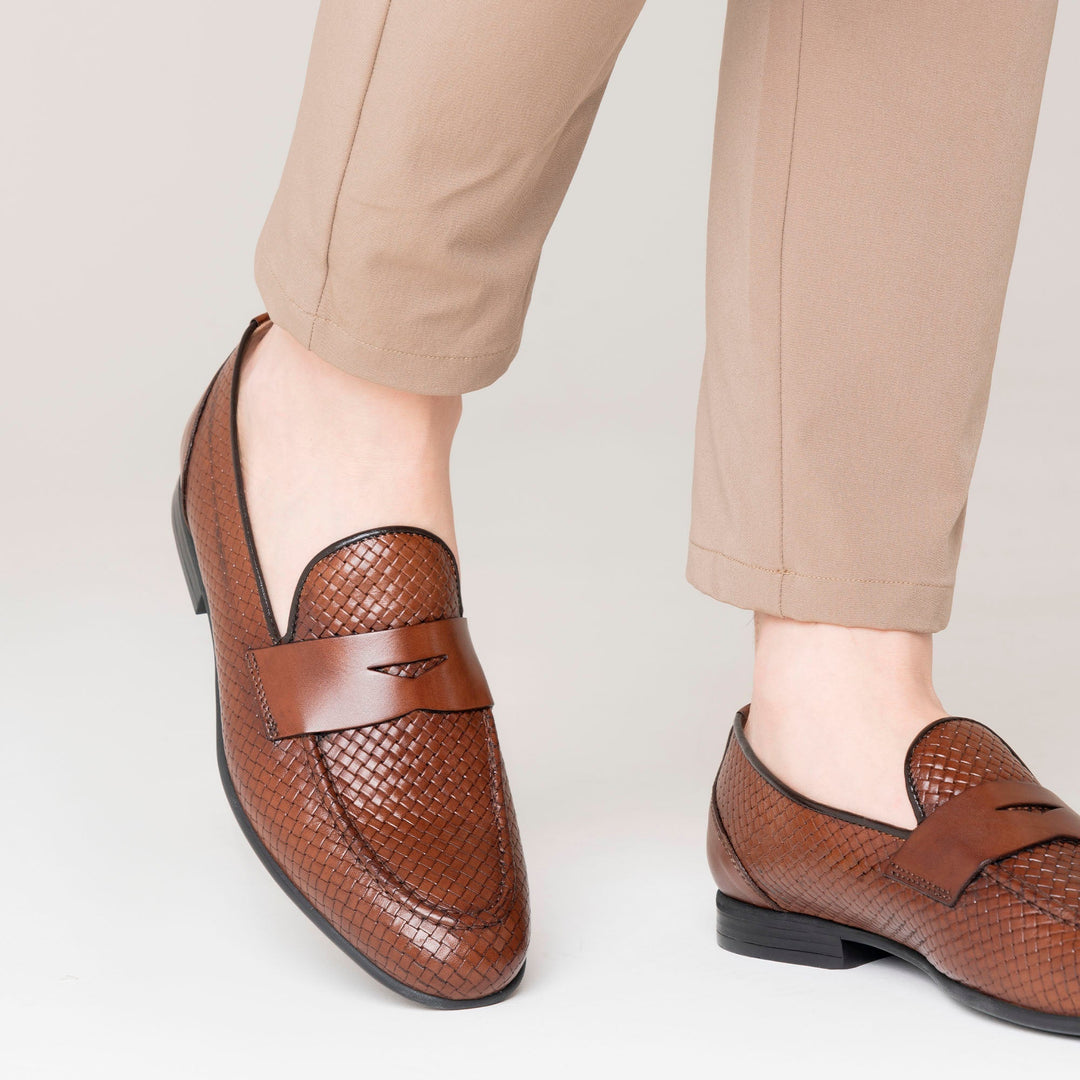 Mocasín Ancho pro Muže z Tkané Kůže