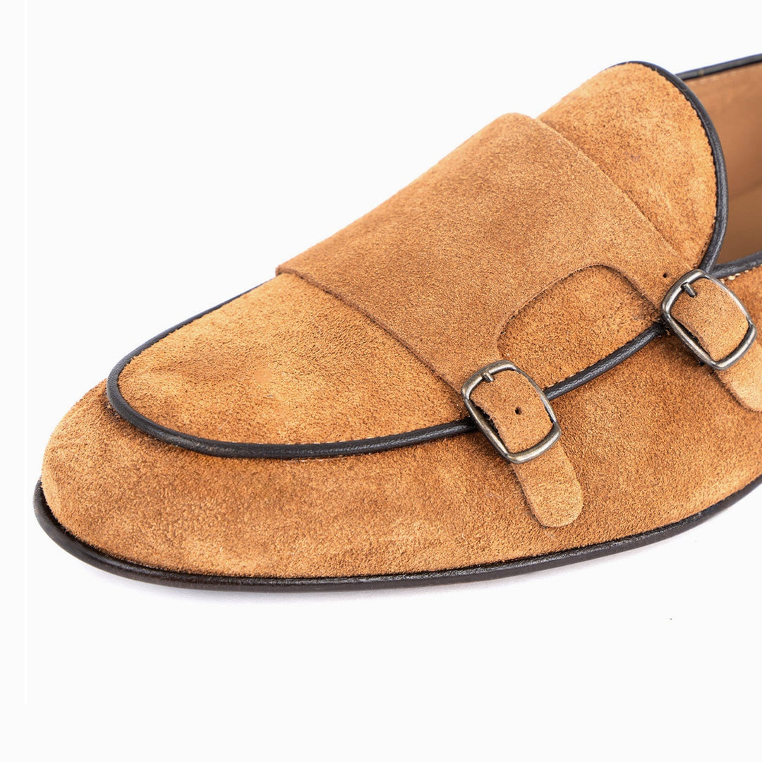 Mocasín Monk lux pro muže z nubuku s koženou podrážkou