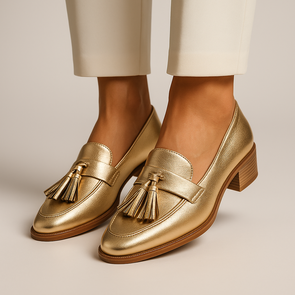 Celeste | Luxusní zlaté loafers
