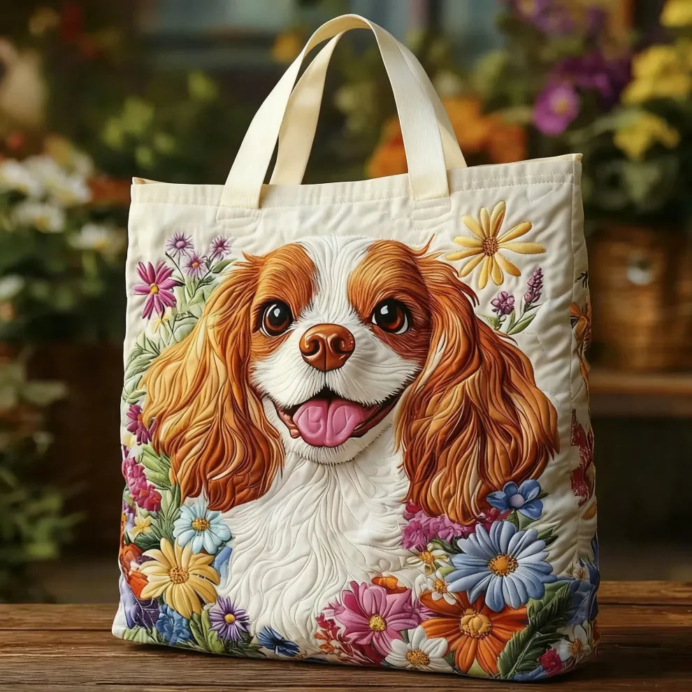 Blossom Pup | Ručně šitá prošívaná taška