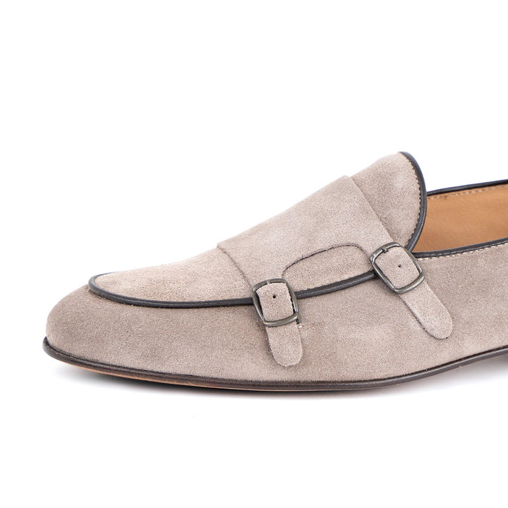 Mocasín Monk lux pro muže z nubuku s koženou podrážkou