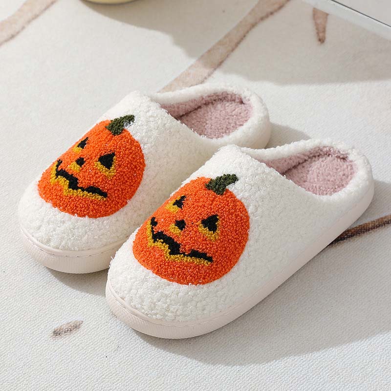 Dýňové Plyšové Pantofle na Halloween