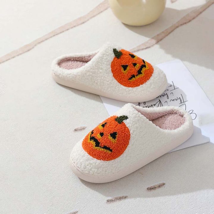 Dýňové Plyšové Pantofle na Halloween