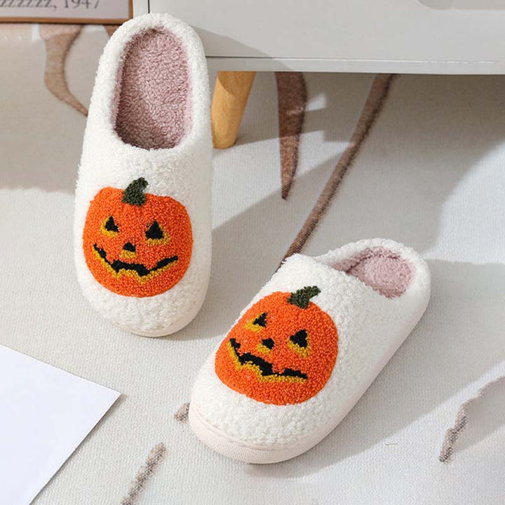 Dýňové Plyšové Pantofle na Halloween