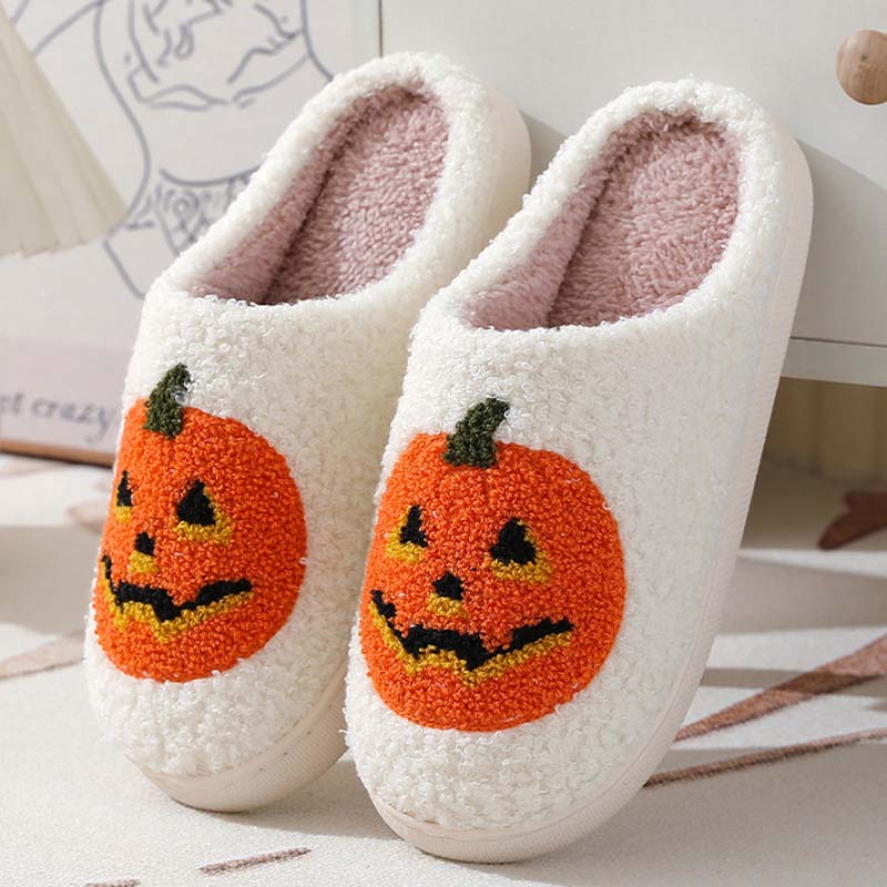 Dýňové Plyšové Pantofle na Halloween