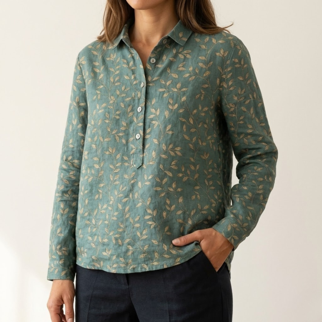 Tereza – lněná košile s potiskem