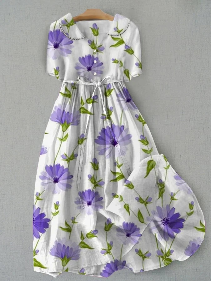 Eliška | Elegantní šaty s levandulovými květy
