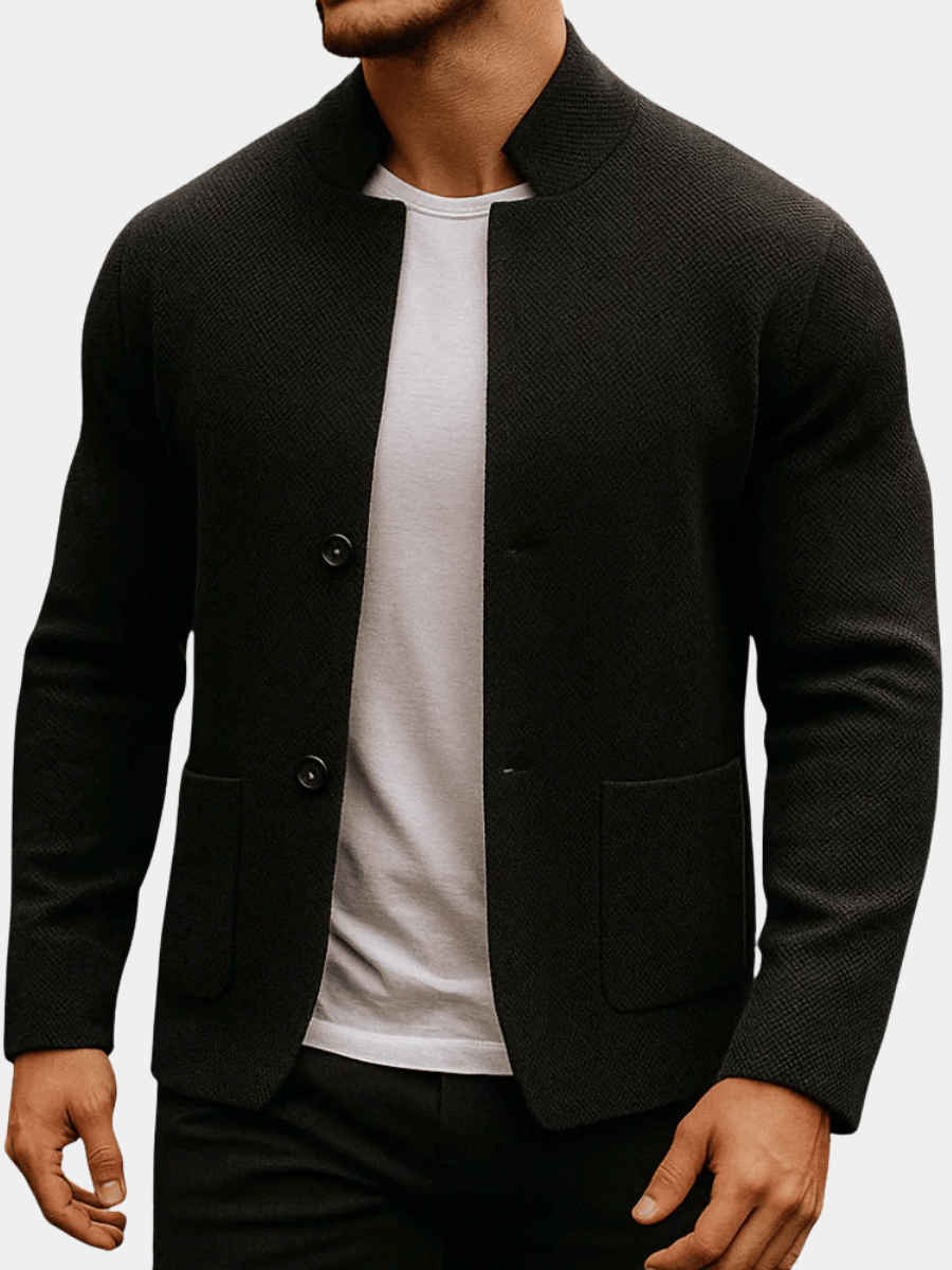 Jakub – Pletená vesta s mandarínským límcem pro moderní eleganci