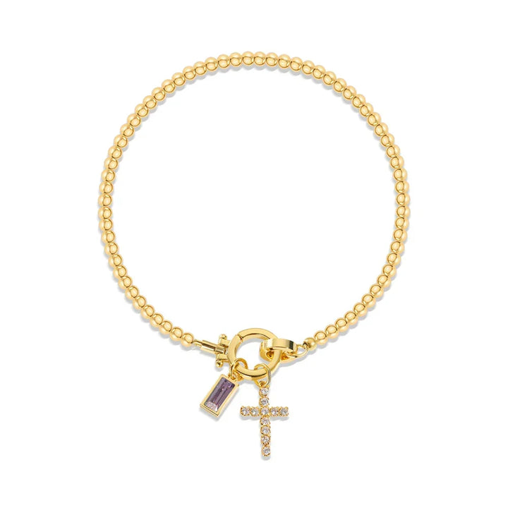 Náhrdelník s křížem a kamenem narození