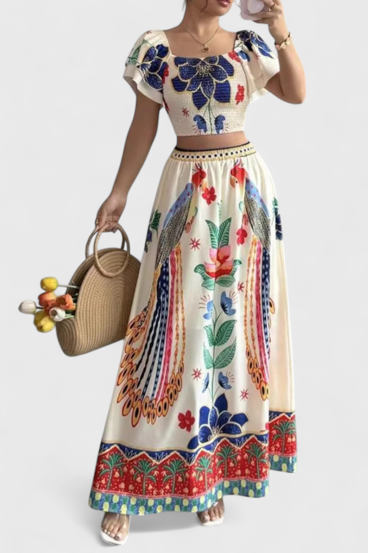 Itzel Boho Set s Etnickým Potiskem