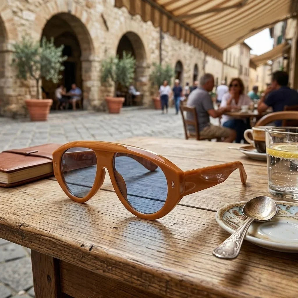 NAPOLI - Sluneční brýle typu Aviator z acetátu