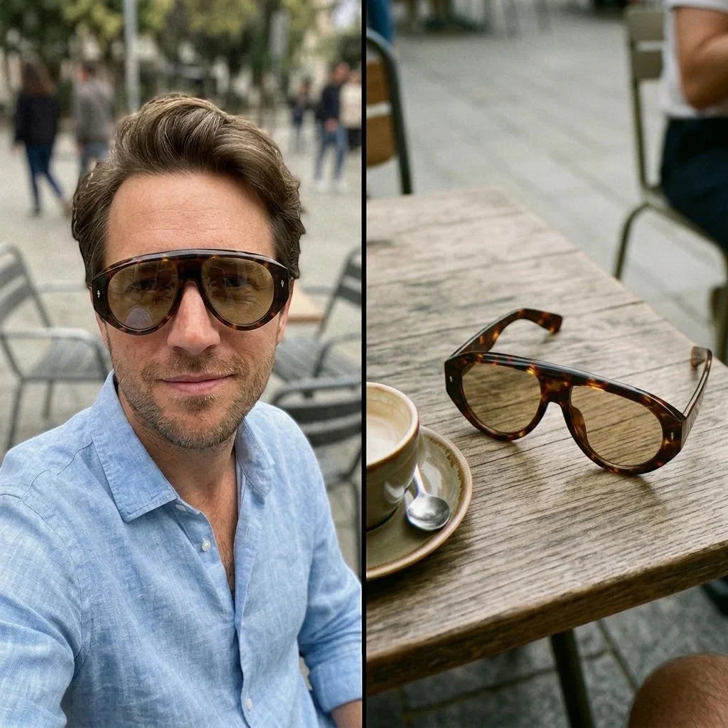 NAPOLI - Sluneční brýle typu Aviator z acetátu