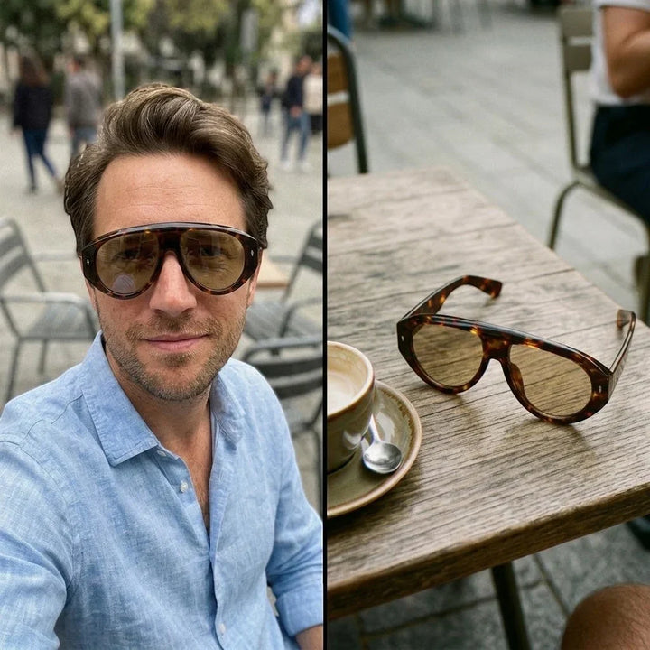 NAPOLI - Sluneční brýle typu Aviator z acetátu