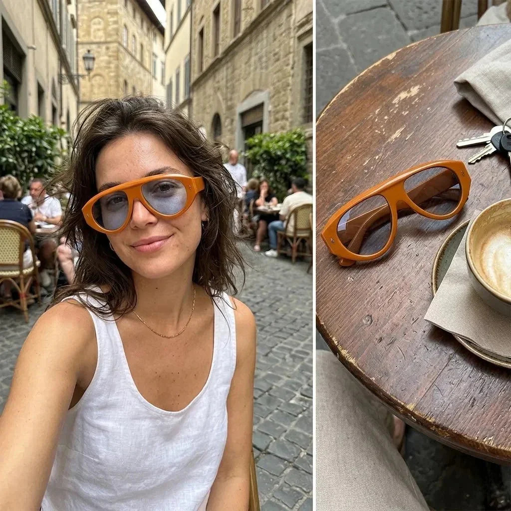 NAPOLI - Sluneční brýle typu Aviator z acetátu