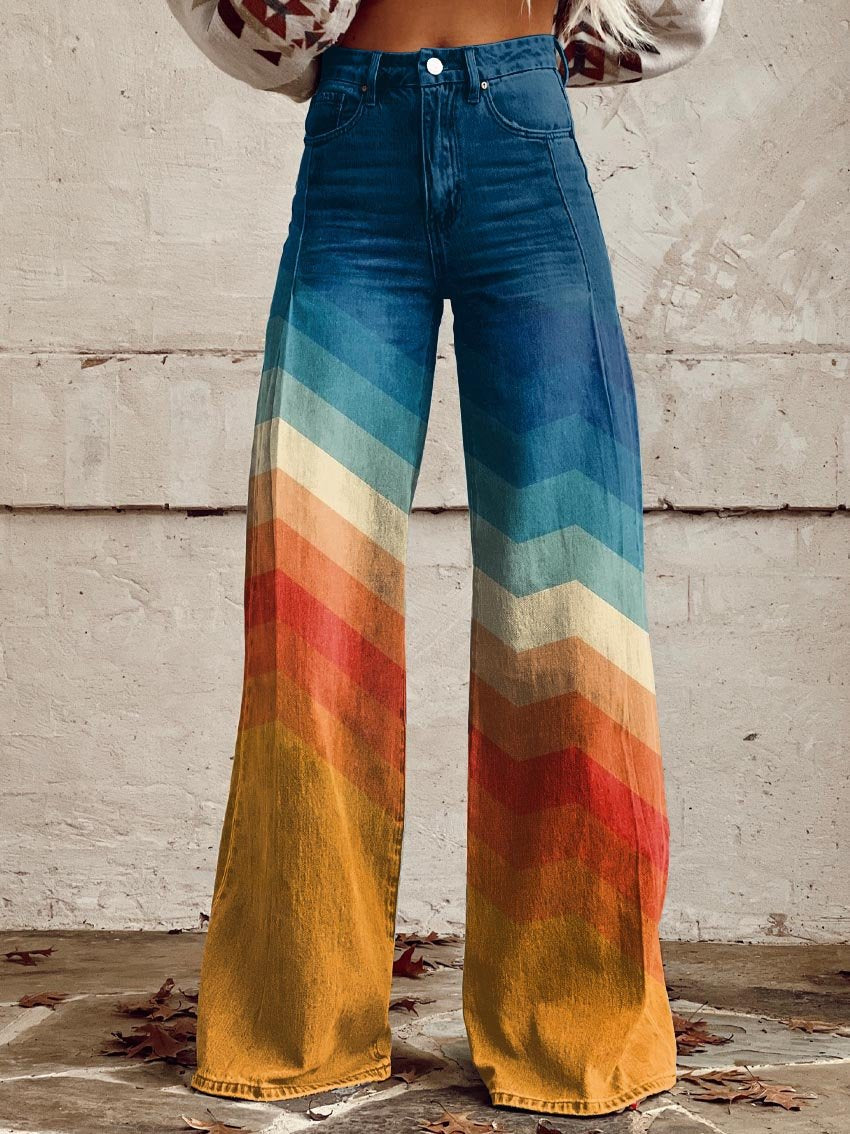 Líza - Elegantní retro zigzag kalhoty