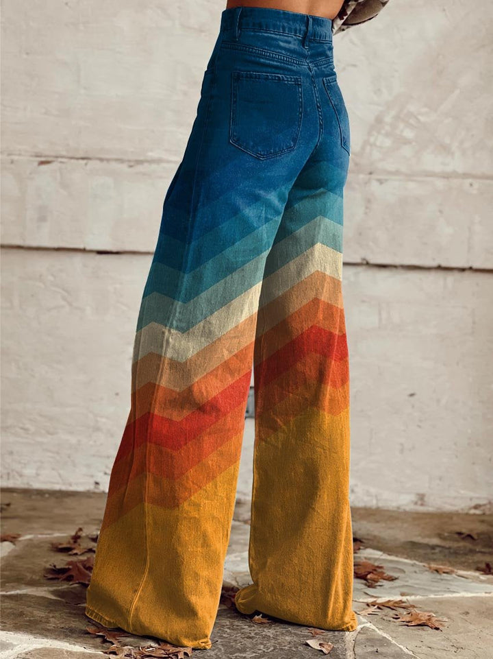 Líza - Elegantní retro zigzag kalhoty