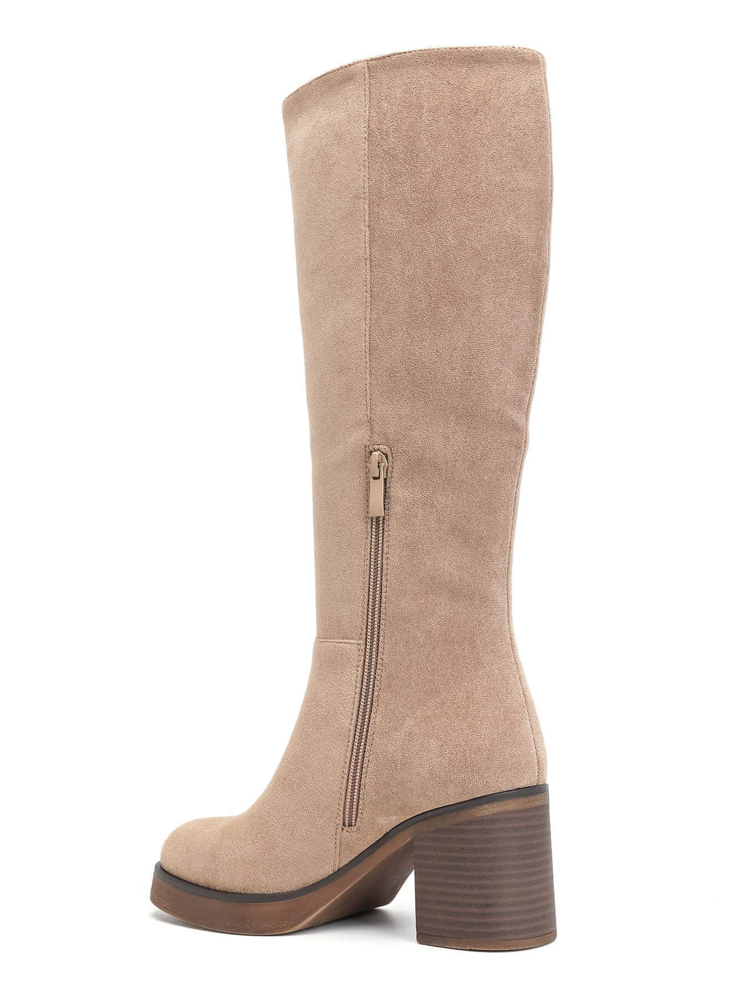Eliška | Elegantní kozačky s blokovým podpatkem – Taupe
