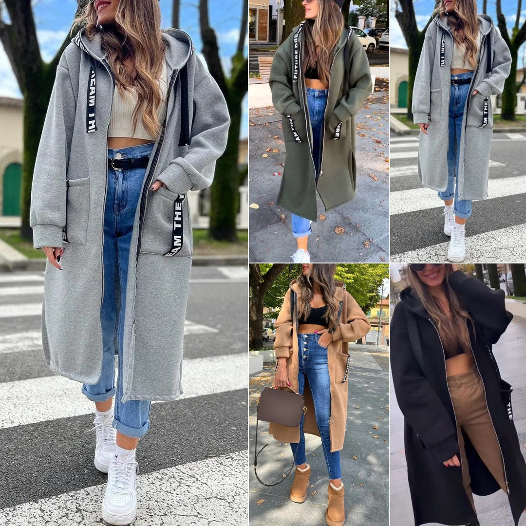 Adéla | Fleecový oversize kabát s kapucí