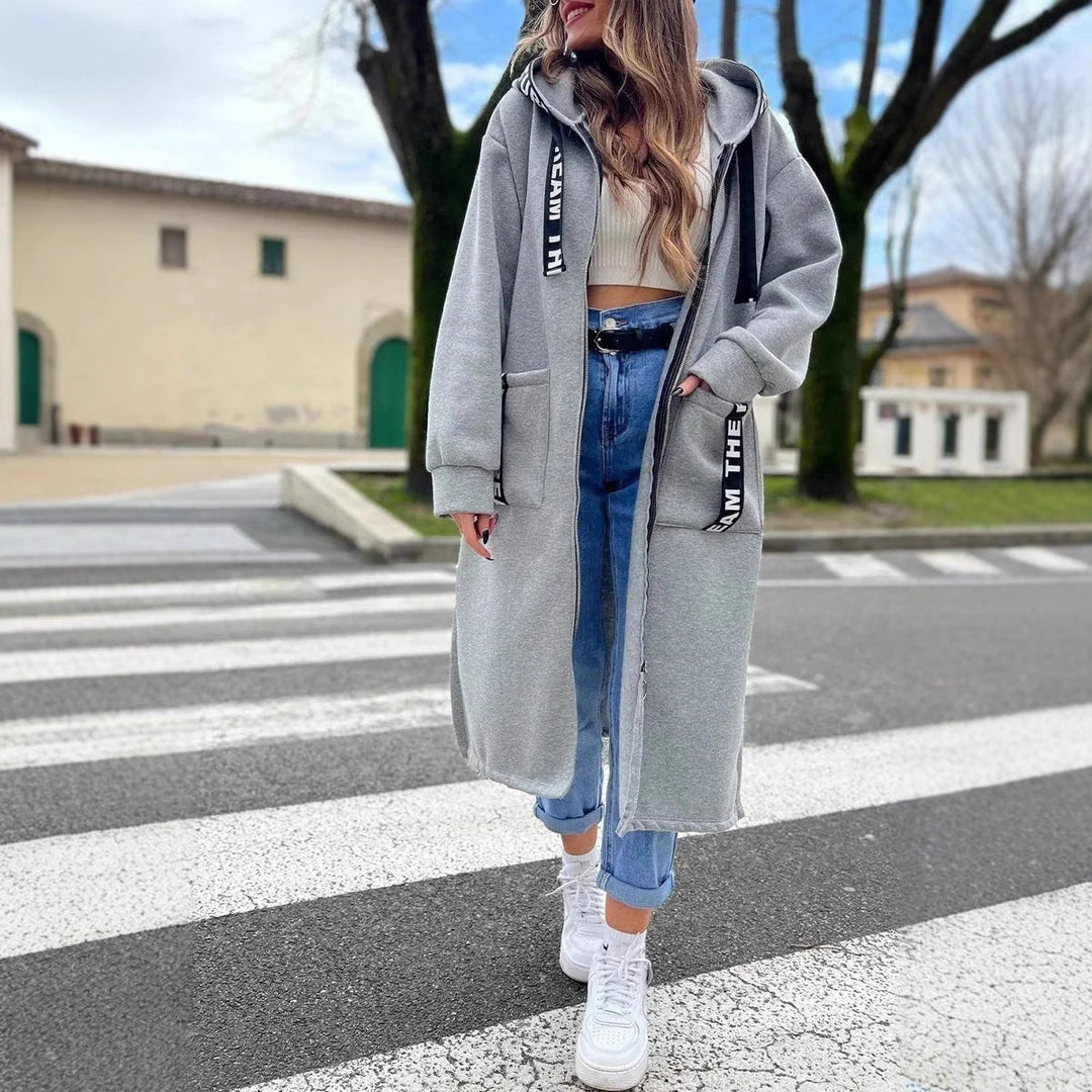 Adéla | Fleecový oversize kabát s kapucí