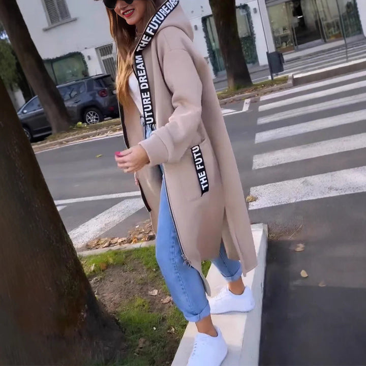 Adéla | Fleecový oversize kabát s kapucí
