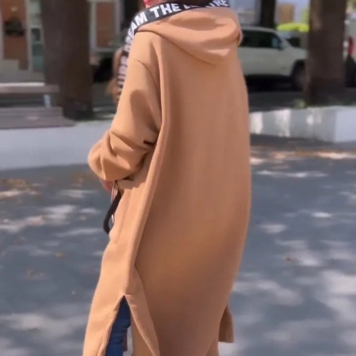 Adéla | Fleecový oversize kabát s kapucí