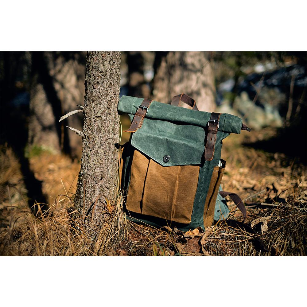 Voskovačná plátěná rolltop batoh | MARSEILLE